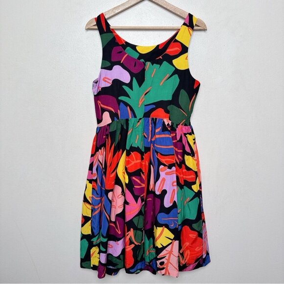 Gorman Womens 10 Floral Sleeveless Fit and Flare Frondsense Dress - Picture 14 of 16